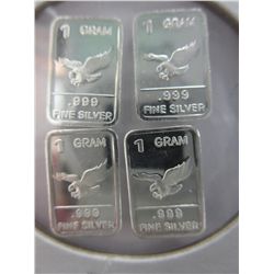 4 x .999 silver American Eagle bars