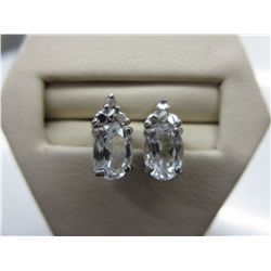 Brand new diamond & white topaz earrings