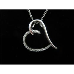 Brand new diamond studded heart necklace