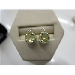Brand new pair of lemon topaz & diamond earrings