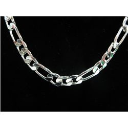 Man's Italian Figaro style silver clad necklace