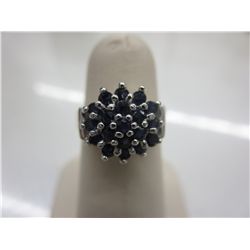 1 CT Sapphire cocktail ring set in .925 silver