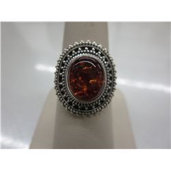 New Baltic Amber sterling silver ring