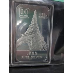 Eiffel Tower motif Silver Bar