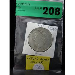 1922 American $1.00 Silver Peace Dollar