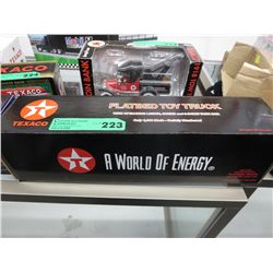 Die-cast Texaco flatbed toy truck