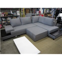 NEW - Upholstered sectional with ottoman