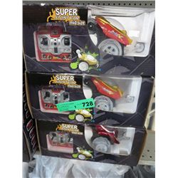 3 R/C stunt cars