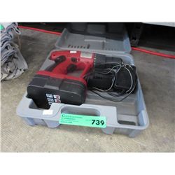 Cordless drill in case, with charger