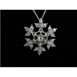 Sterling silver diamond snowflake pendant
