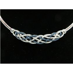 Omega chain diamond twist necklace