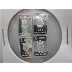 4 x .999 Silver "Scottsdale Lion" Art Bars