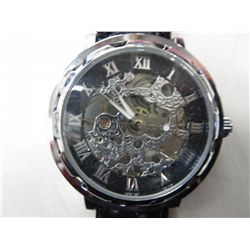 Men's mechanical Breitling style skeleton watch