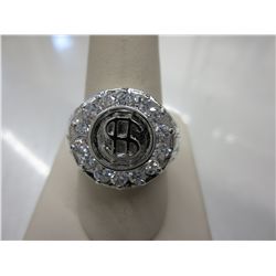 Brand new men's dollar sign Swarovski crystal ring