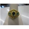 Image 1 : Fancy green quartz & diamond dinner ring