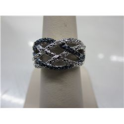 Ladies blue & white diamond dinner ring