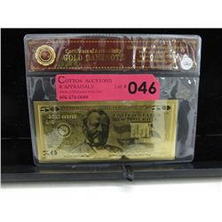 99.9 Pure gold foil American bank note