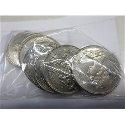 10 Various Canadian 50¢ pieces