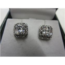 Brand new Princess cut cubic zirconia earrings