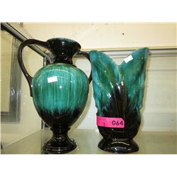 2 Large Blue Mountain Pottery vases