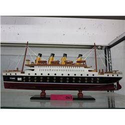 Wooden ship model of the Titanic