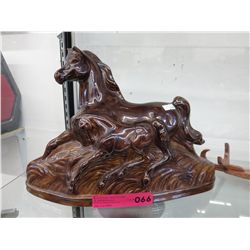Vintage glazed ceramic horse statue