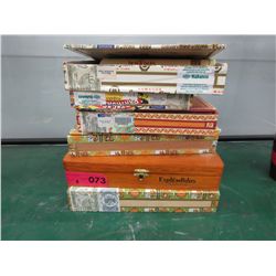 6 Cigar boxes - 1 wood