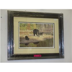 Framed print: "Black Bear Family"