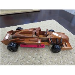 Wood race car model - 3" x 5" x 13"