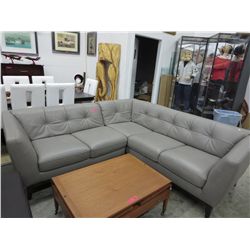 NEW - Natuzzi grey leather sectional