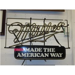 Miller electric beer sign - 18" x 7" x 26"