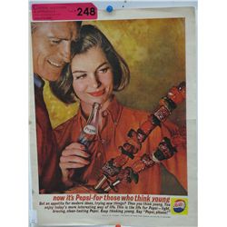 Vintage Pepsi Cola paper sign