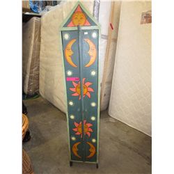 Folk art style media storage cabinet