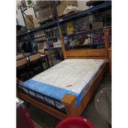 Queen size pine bed frame