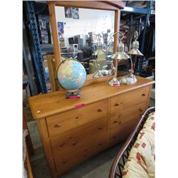 6 Drawer pine dresser with mirror
