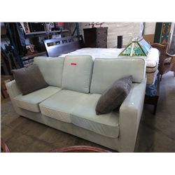Blue microfiber sofa - Floor Model with Shipping Scuffs