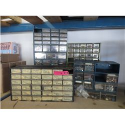 Large assortment of screw & bolts in sorters