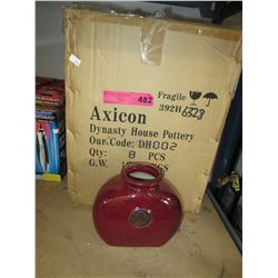 Case of new glazed ceramic vases