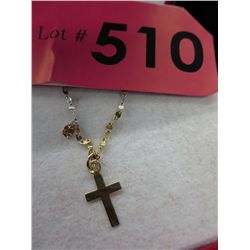 10KT Yellow gold cross & chain