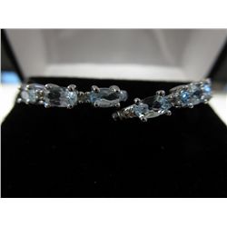 Blue topaz & diamond earrings