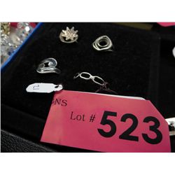 4 Silver rings stamped ".925"