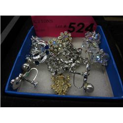 Vintage costume &/or rhinestone earrings