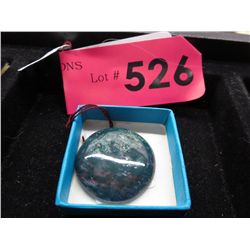Cut & polished moss agate cabochon