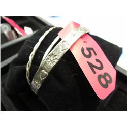3 Silver bangle bracelets