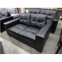 NEW -  Black sofa and loveseat - bonded leather