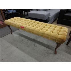 Vintage upholstered dinner bun bench