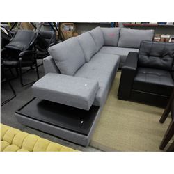 NEW grey upholstered sectional sofa