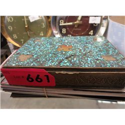 Vintage brass card box