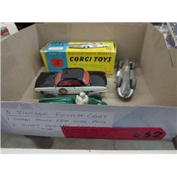 3 Vintage die-cast cars