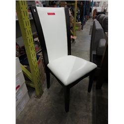 NEW white leather upholstered dining chairs